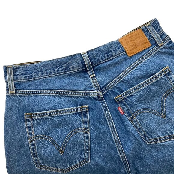 LEVI'S X FREE PEOPLE High Loose Tapered Jeans Hold My Purse Med Blue Wash - Picture 11 of 15